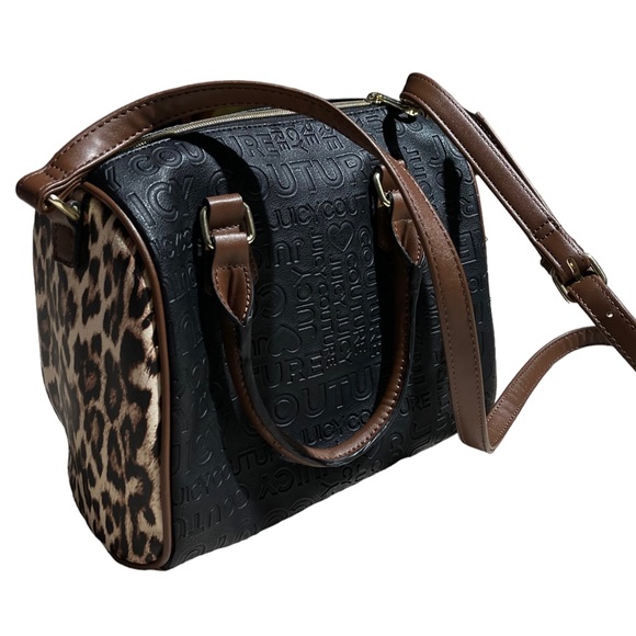 Juicy Couture Debossed Satchel Leopard Print - Picture 2 of 4